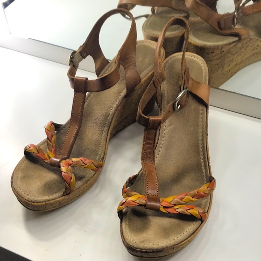 Braided Strappy Wedge Heels